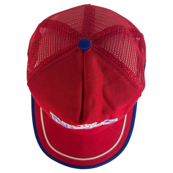 Vintage The Detroit News Trucker Hat 3 Stripe Mesh Snapback Cap USA Red Blue - Picture 5 of 6